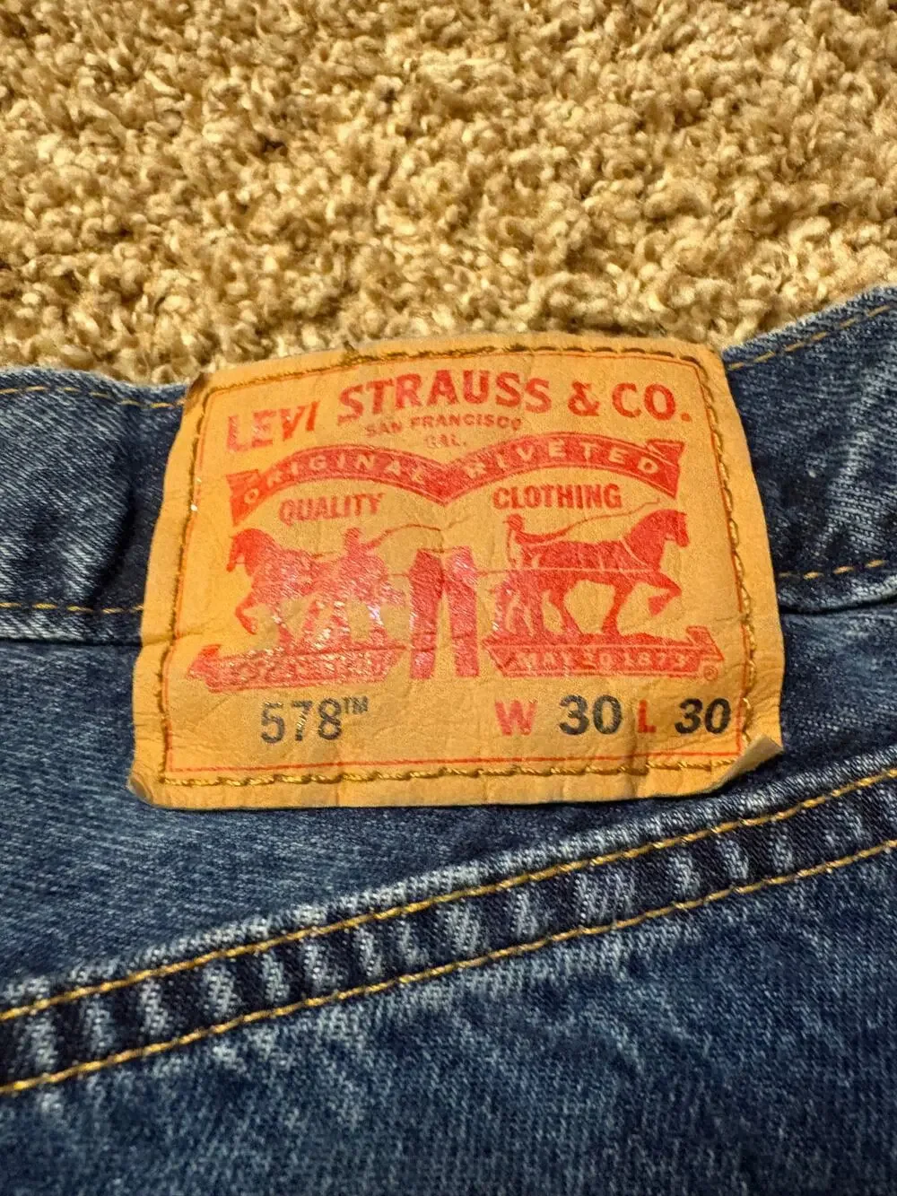 Levi's 578 Regular Fit Denim Jeans Size 30x30 Blue